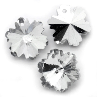 Brúsená korálka - kvet -crystal - 1 ks
