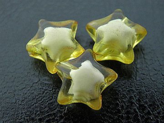 Plastové korálky hviezdy - žlté- 5 ks