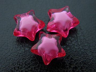 Plastové korálky hviezdy - ružové- 5 ks