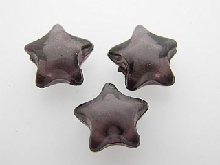 Plastové korálky hviezdy - sivočierne- 5 ks