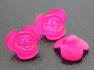 Plastové korálky - kvietok - ružová -  10 ks