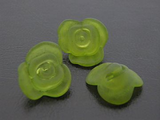 Plastové korálky - kvietok - tmavozelená -  10 ks