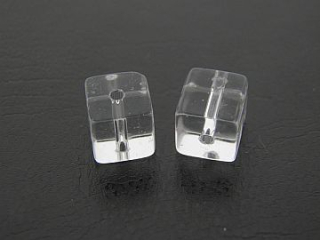 Sklenená korálka kocka -8x8mm- crystal - 10 ks