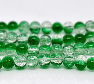 Praskačky 6 mm - zeleno-crystal - 10 ks