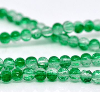 Praskačky 4 mm - zeleno-crystal - 10 ks