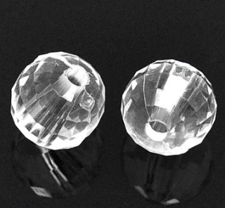 Plastová korálka 8 mm - guľa - crystal -  20 ks