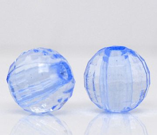 Plastová korálka - guľa - modrá-  20 ks