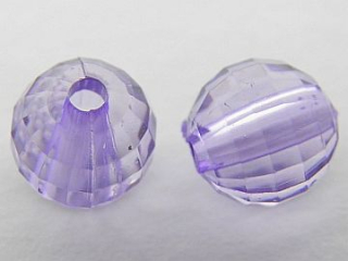 Plastová korálka - guľa - fialová-  20 ks