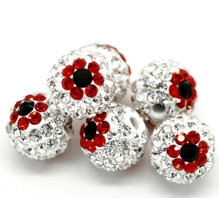 Shamballa korálka - 10 mm - crystal - 1 ks