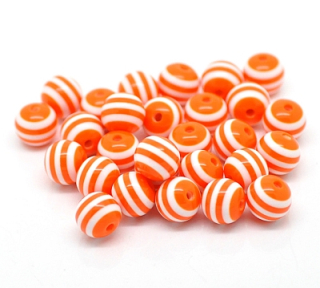 Živicové korálky 10 mm - oranžová - 5 ks