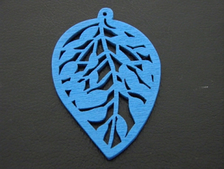 Drevený filigrán - modrá - 1 kus