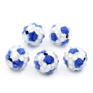 Shamballa korálka - 14 mm - modrá - 1 ks