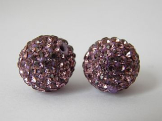 Shamballa korálka - 12 mm - fialová - 1 ks