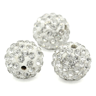 Shamballa korálka - 12 mm -crystal - 1 ks