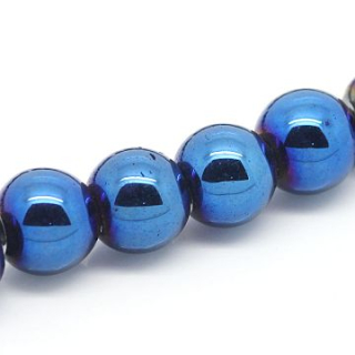 Hematitová koráka - modrá - 10 mm - 1ks