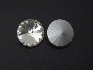 Sklenený kabošon "rivoli" - 14mm - crystal - 1 kus