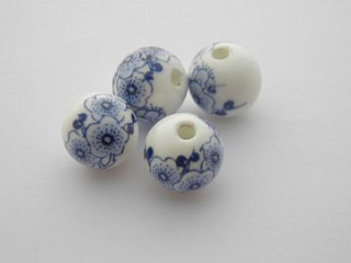 Porcelánová korálka - 12 mm - modrá - 1ks