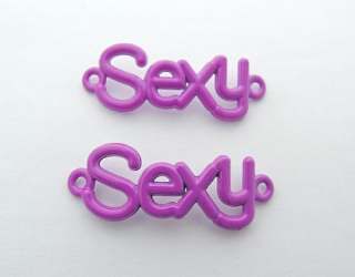 Medzikus "SEXY" - 41 x 14 mm - fiialová - 1ks