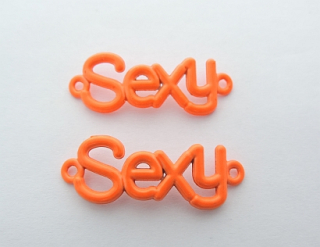 Medzikus "SEXY" - 41 x 14 mm - oranžová - 1ks