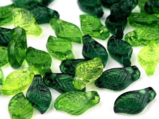 Mix plastových lístkov 5x10 mm - 10 g