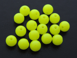 Korálky 8mm - žltá neonová - 10 ks
