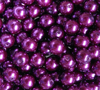 Voskované perly 10mm - purpurová- 5ks