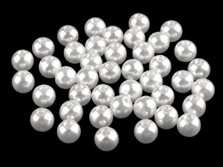 Korálka voskovaná 8 mm - biela - 40 ks