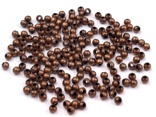 Kovová korálka 3 mm - medená farba  - 20 ks