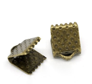 Koncovka na stužku plochá 6x8 mm - starobronz - 1 ks