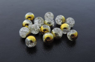 Praskačky 8 mm - crystal-zlatá - 10 ks