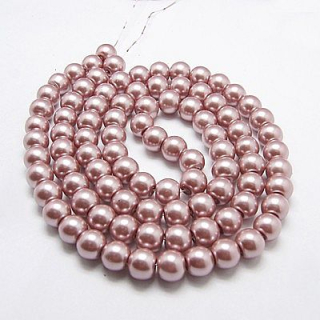 Voskované perly 4mm - ružovohnedá -10ks