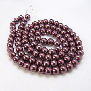 Voskované perly 4mm - ružovohnedá tmavá -10ks