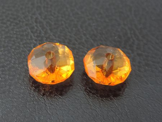 Brúsené korálky plastové - 10x6 mm - oranžová - 10 ks