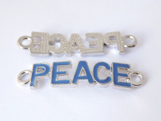Medzikus "PEACE" - 38,5 x 10 mm - tmavomodrá - 1ks
