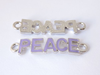 Medzikus "PEACE" - 38,5 x 10 mm - fialová - 1ks