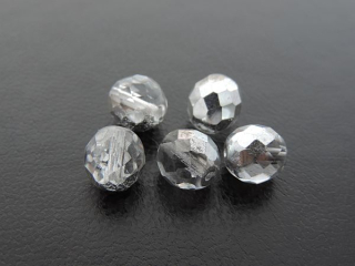 Brúsené korálky ohňovky - 10x10mm - crystal AB - 5 ks