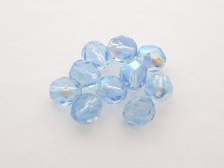 Brúsené korálky ohňovky - 8x8mm - bledomodrá - 10 ks