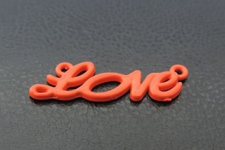 Medzikus "LOVE" - 33 x 10 mm - oranžová - 1ks