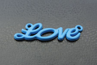Medzikus "LOVE" - 33 x 10 mm - modrá - 1ks