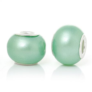 Pandora style - sklenená - zelená - 1 ks