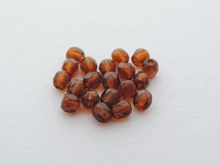 Brúsené korálky ohňovky - 4x4mm - hnedá - 5 g