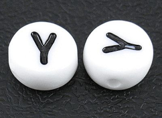 Korálka písmeno 7x4 mm - "Y" - 1 ks