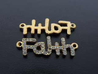 Medzikus "Faith" - 38 x 14 mm - zlatá - 1ks