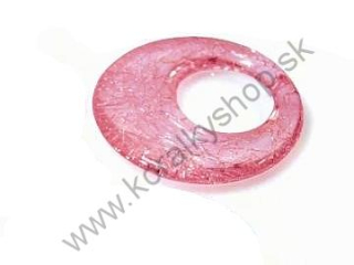 Plastové korálka - kruh pr. 47 mm - ružová - 1ks