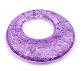 Plastové korálka - kruh pr. 47 mm - fialová - 1ks