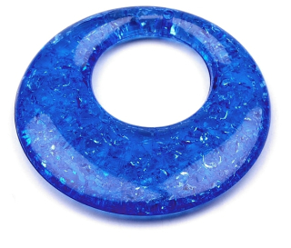 Plastové korálka - kruh pr. 47 mm - modrá - 1ks