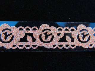 Samolepiaca dekoračná páska glitrová - šírka 15mm - staroružová