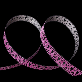 Samolepiaca dekoračná páska glitrová - šírka 15mm - ružová