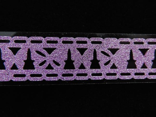 Samolepiaca dekoračná páska glitrová - šírka 15mm - fialová