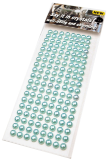 Samolepiace perly pr. 6 mm - modrá - 152 ks/karta